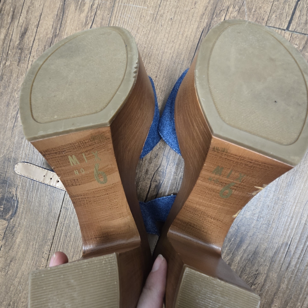 Denim Blue Women's Sandals - Picture 5 of 7